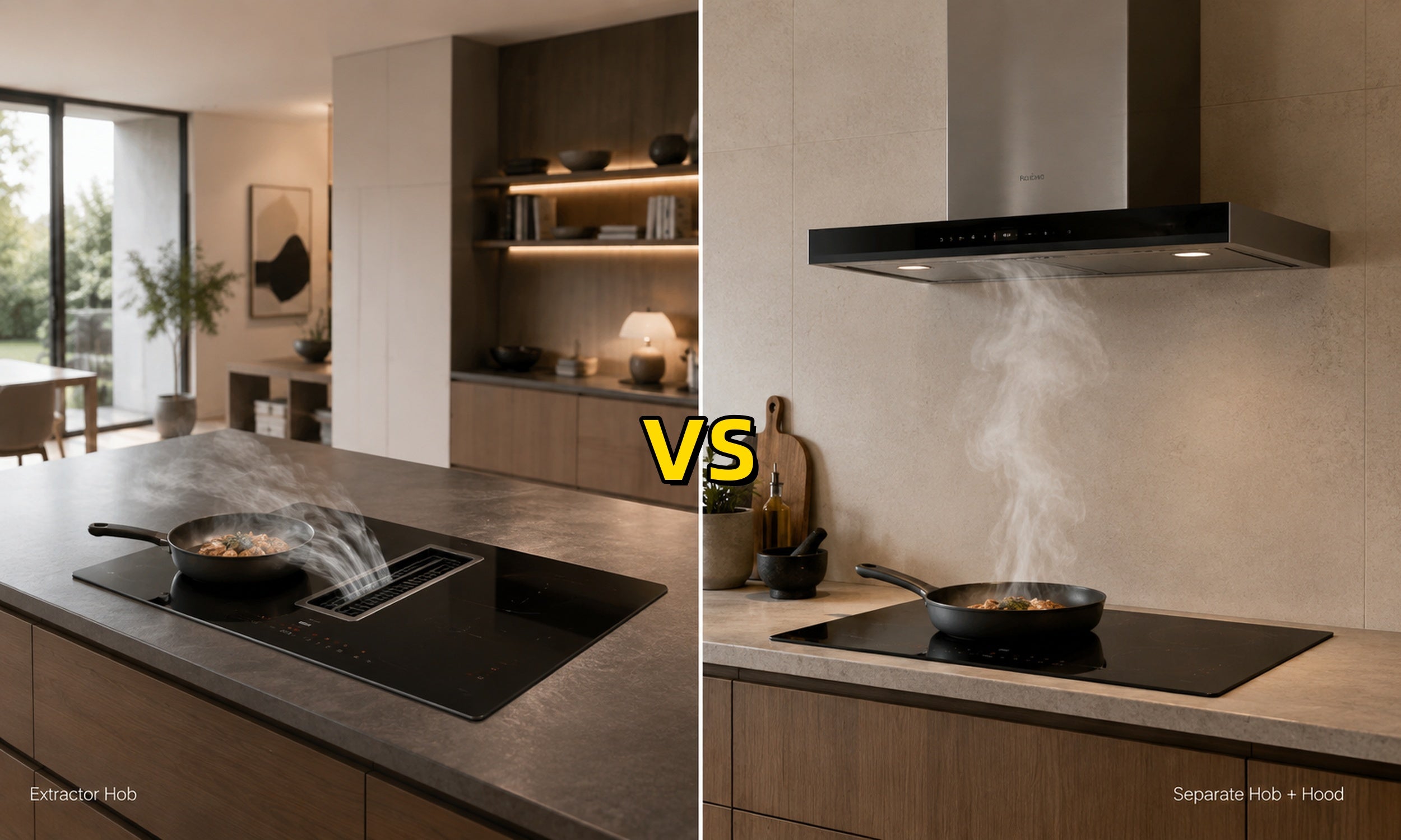Extractor hob vs Separate Hob and Cooker Hood