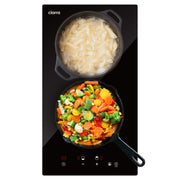 CIARRA 29cm Built-in Ceramic Hob with 2 Zones, Touch Control, Child Lock, Black Glass Cooktop, CRGDBCH302T-OW - Ciarra Appliances Global