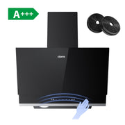 CIARRA 60cm Black Frosted Glass Angled Cooker Hood, A+++ Energy Rating, Gesture & Touch Dual Control CBCB6736A