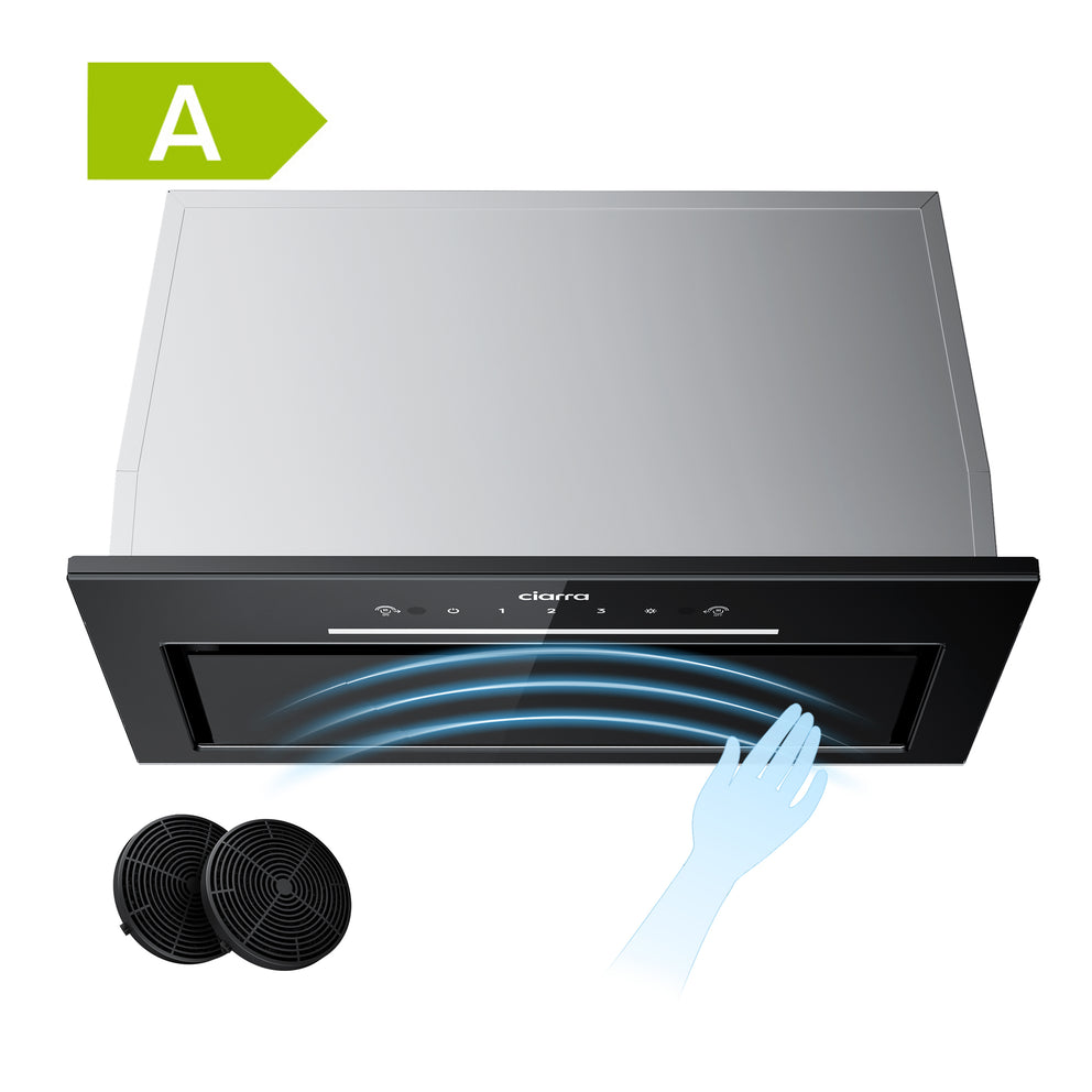 CIARRA 52cm Integrated Built-in Gesture‑Control Cooker Hood, Gesture Sensing Touch-less Feature, LED Light CBCB5931A-OW