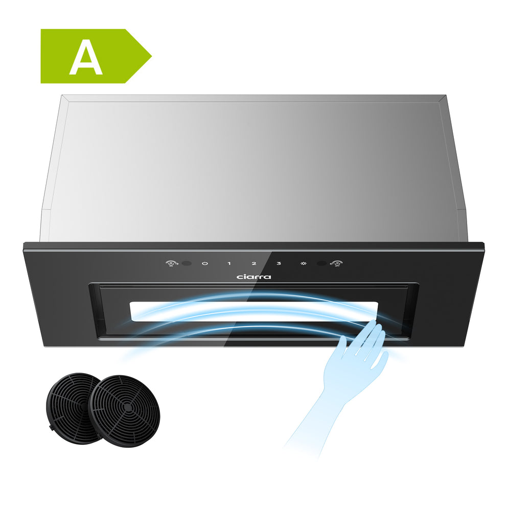 CIARRA 52cm Visor Built-in Cooker Hood, Touch & Wave Control, LED Light CBCB5931B-OW