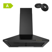 CIARRA 60cm Wall Mount Cooker Hood in Black CBCB6201-B