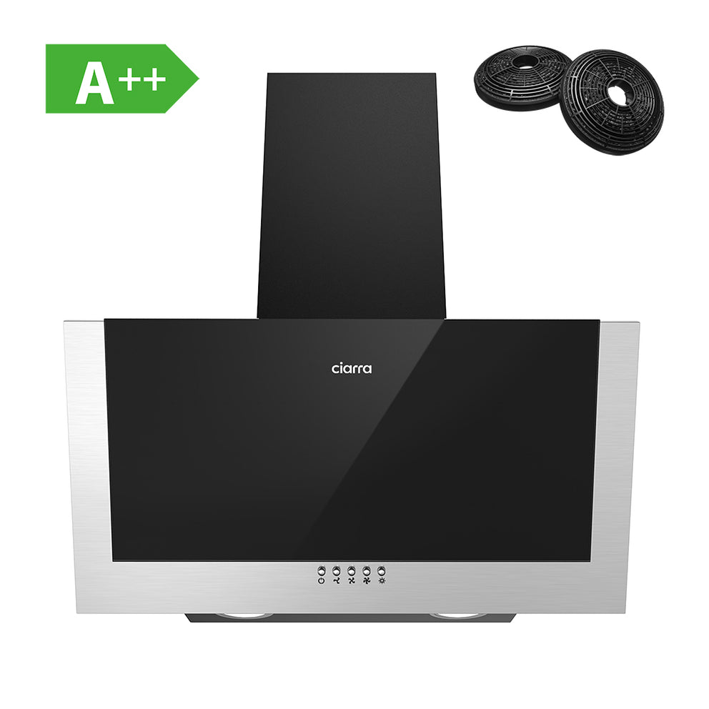 CIARRA 60cm Angled Cooker Hood with 3-speed Extraction CBCB6736C-OW