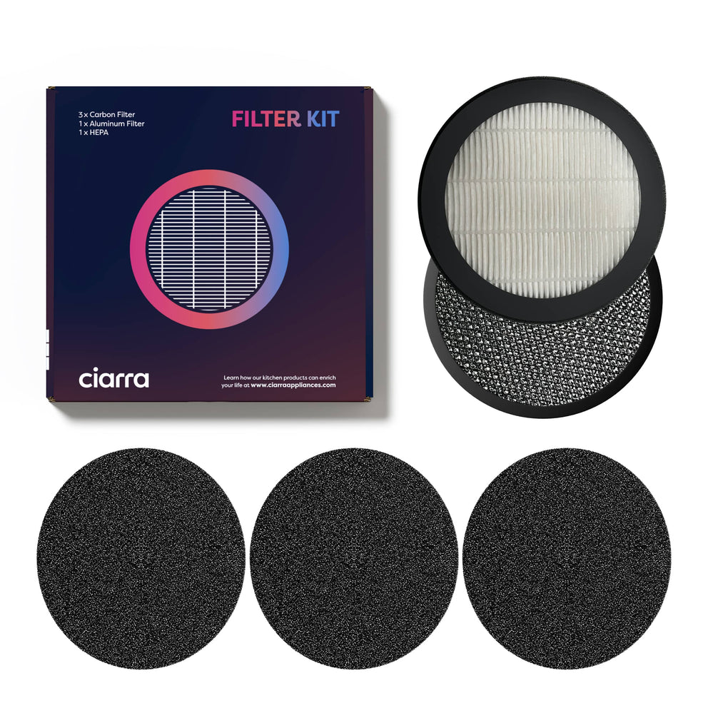 Ciarra HOOD TO GO Replacement Filter Set CBCF008S-OW & CoverPlus | 1 Year Extended Warranty