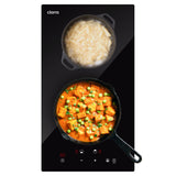 CIARRA 29cm Built-in Induction Hob with 2 Zone, 3000W Electric Cooktop, Child Lock, CRGDBIH2-OW