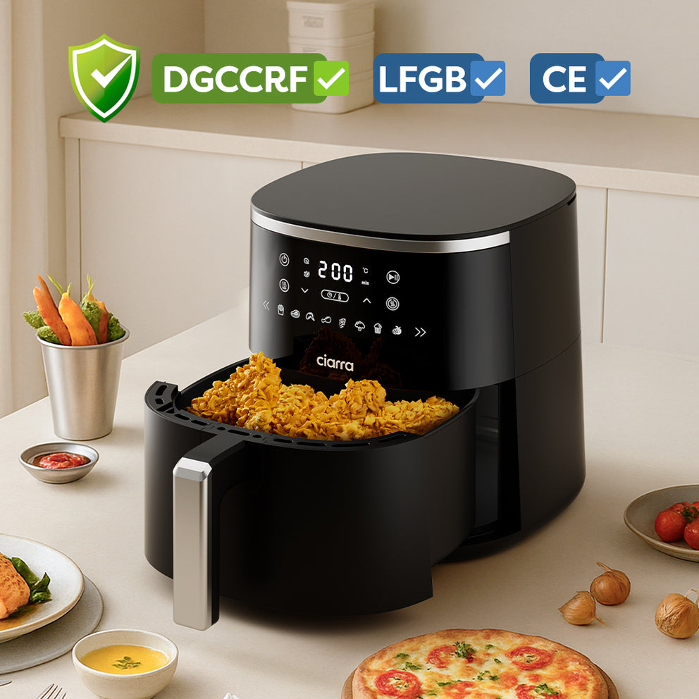 Ciarra Compact 5L Best Non-toxic Air Fryer with 8 Cooking Presets | Low-Fat, Fast & Easy Cooking