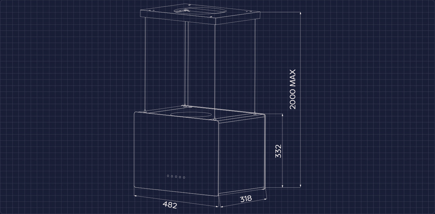CIARRA 48cm Smart Island Cooker Hood