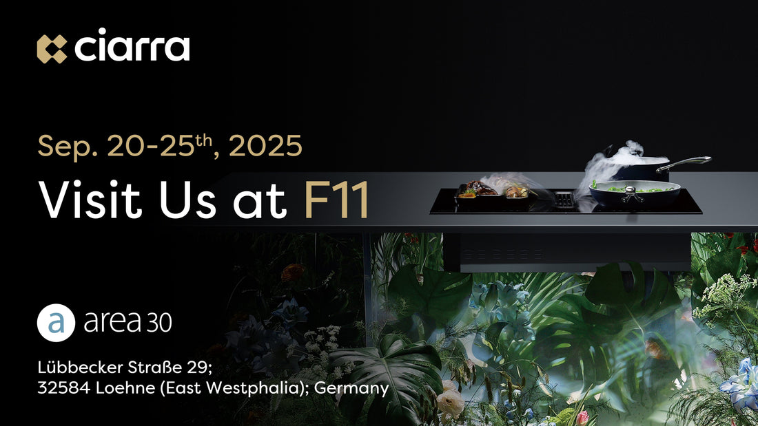 Ciarra ONE The World's Thinnest Downdraft Cooktop with the First Built-In Plasma+ System for Superior Odor Elimination