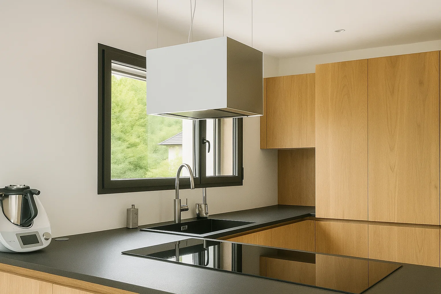 A White Island Cooker Hood That Combines Quiet Operation & Clean Design