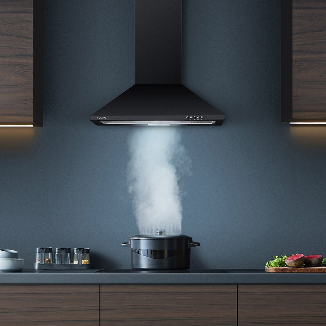 Energy-Efficient 60cm Black Cooker Hoods
