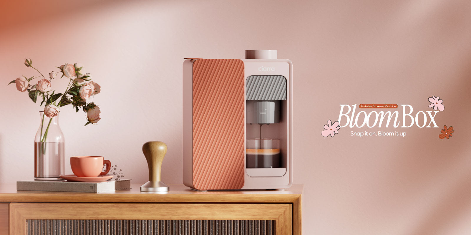 Pink Coffee Machine for Home, Travel, and Gifting