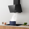 CIARRA 60cm Angled Cooker Hood, A Energy Rated Extractor Hood, 365m³/h Extraction Rate, Black CAB6750 - Ciarra Appliances Global