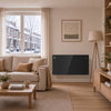 CIARRA 2000W WiFi electric radiator in black with X-shaped aluminium heating element and smart app control