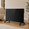 CIARRA 2000W WiFi Electric Radiator in Black with X-shaped Aluminium Heating Element and Castors