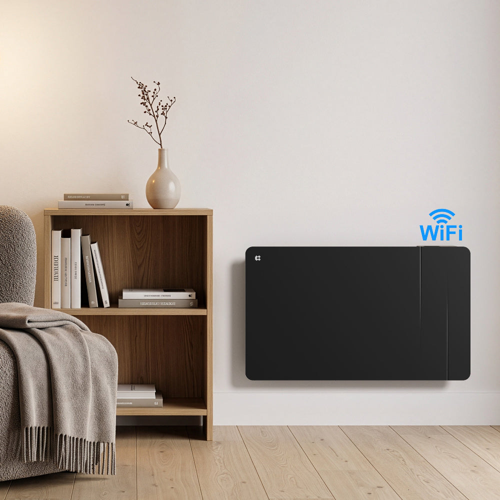 CIARRA Black Wall-Mounted Radiator with Long-Lasting Ceramic Heat