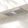 CIARRA silver integrated cooker hood installed in a modern European kitchen