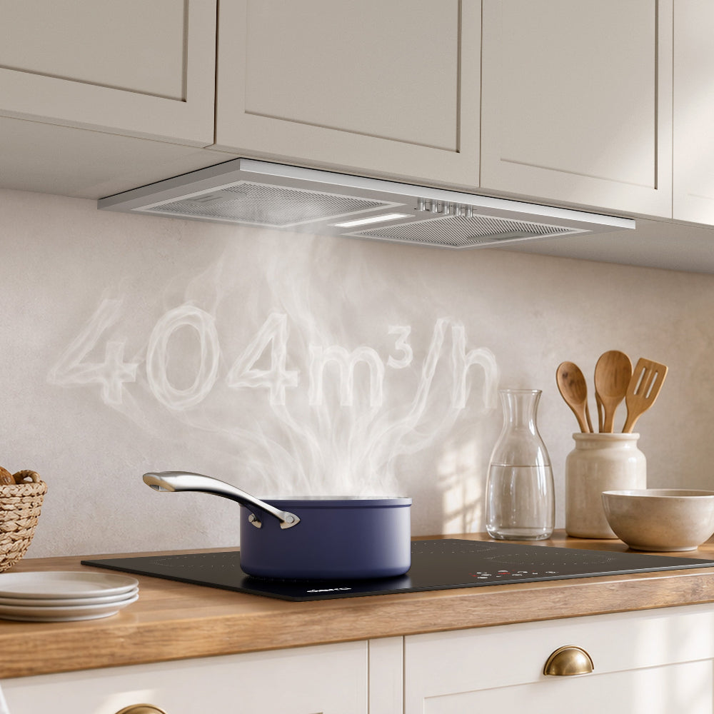 CIARRA cooker hood with quiet operation and 404m³/h extraction for everyday cooking