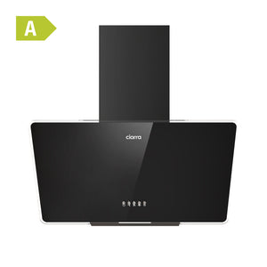 Exaustor de cozinha CIARRA inclinado de 60 cm em vidro preto fosco, classe energética A+++, controlo duplo por gestos e tátil, capacidade de extração de 710m³/h, convertível CBCB6736A