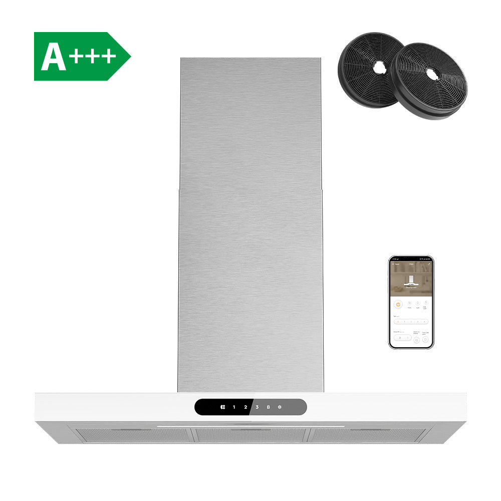 CIARRA Dynamic Cappa Aspirante Smart da Parete in Acciaio Inox da 90cm CBCW9102-OW