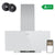 CIARRA 90cm White Frosted Glass Angled Cooker Hood, A+++ Energy Rating, Wi-Fi & Touch Control, 698m³/h Extraction | CBCW9763A