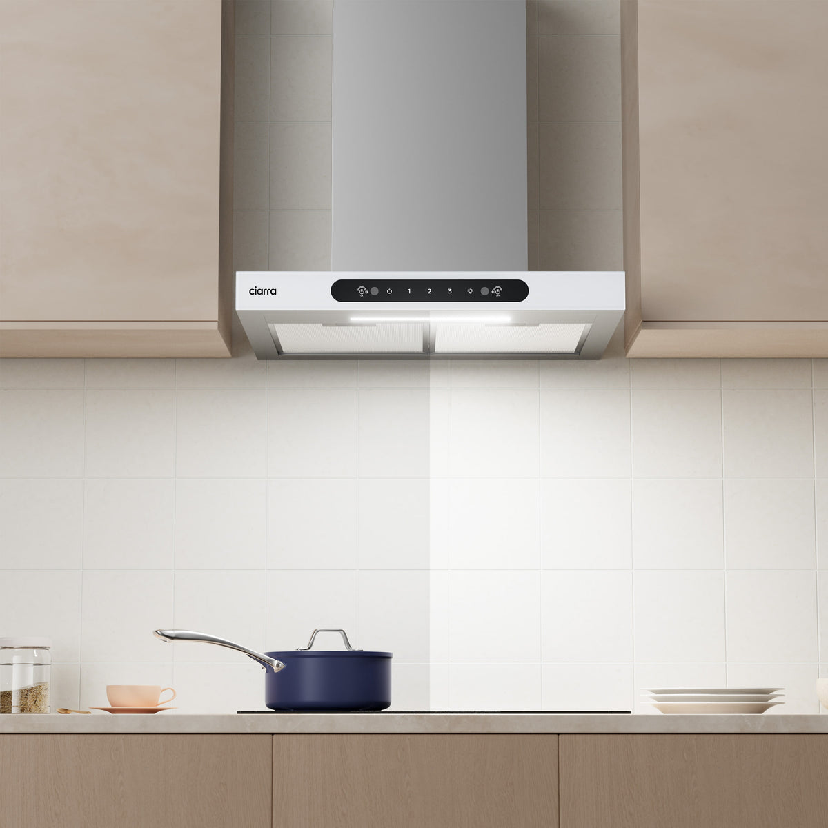 CIARRA 60cm T-Shaped Cooker Hood with Gesture Control, A+++ Energy Rating CBCW6102-W - Ciarra Appliances Global