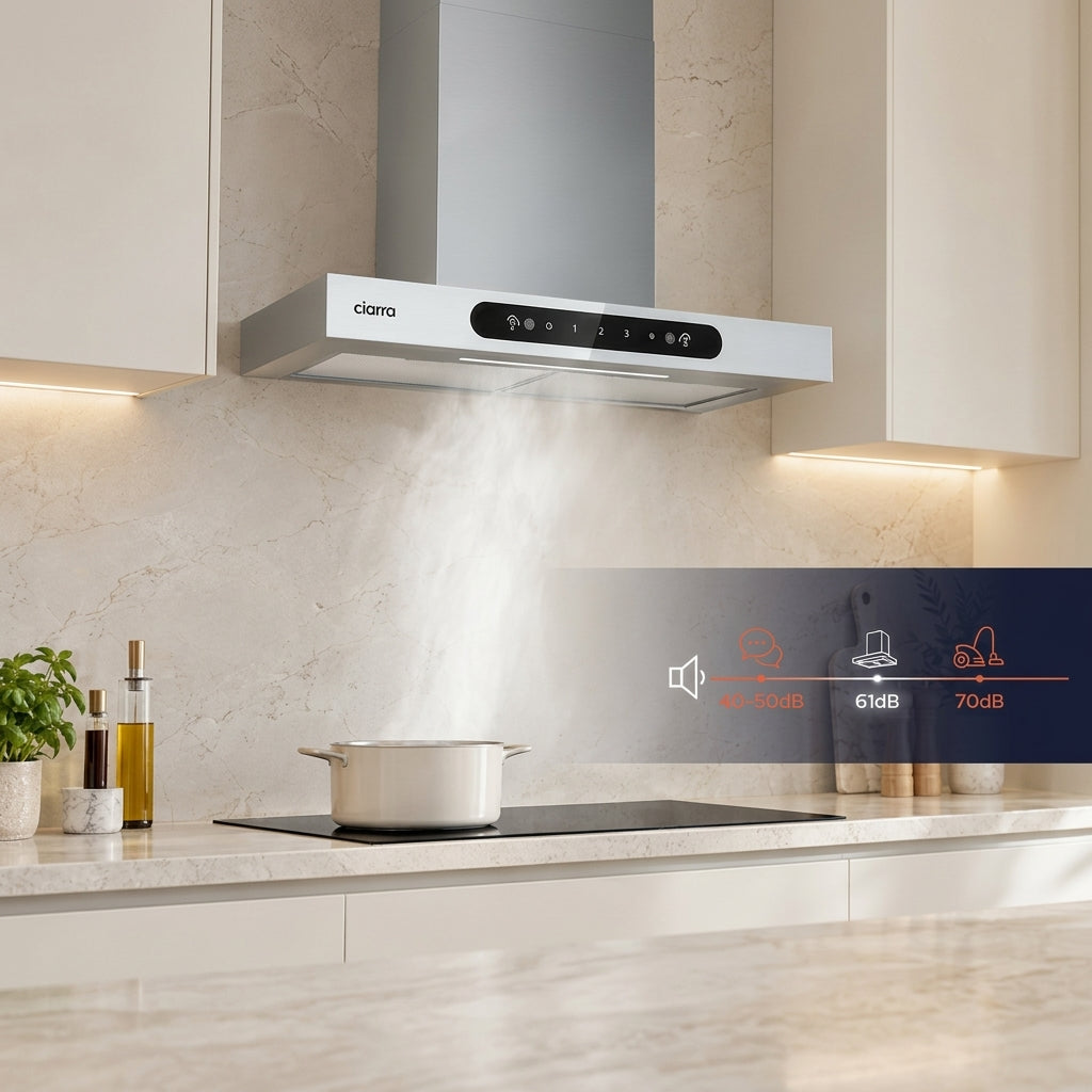 CIARRA 60cm T-Shaped Cooker Hood with Gesture Control, A+++ Energy Rating CBCW6102-W - Ciarra Appliances Global