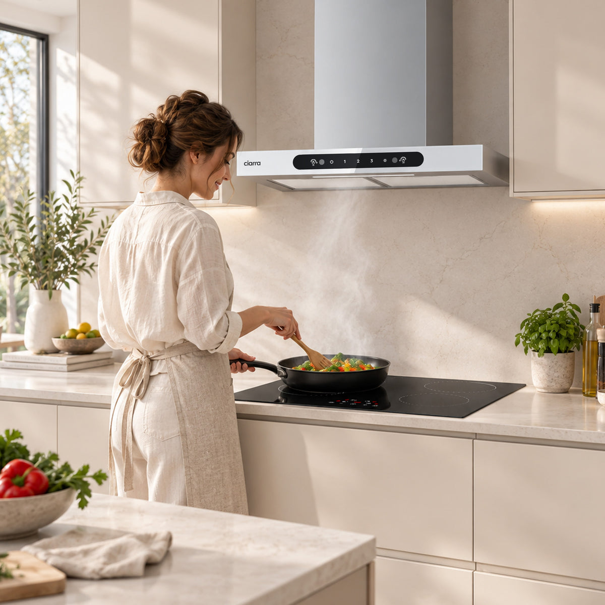 CIARRA 60cm T-Shaped Cooker Hood with Gesture Control, A+++ Energy Rating CBCW6102-W - Ciarra Appliances Global