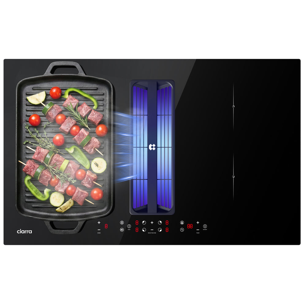 Ciarra ONE Induction Extractor Hob Ultra 830mm with Built-in Plasma⁺ System CBBEH834BBF-OW