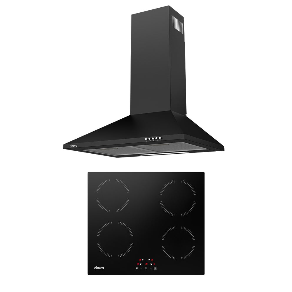 Ciarra 60cm Classic Set: Wall-Mount Hood + 4-Zone Induction Hob