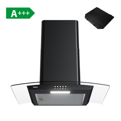 CIARRA Curved Glass Cooker Hood 60cm A+++ CBCB6506B-OW