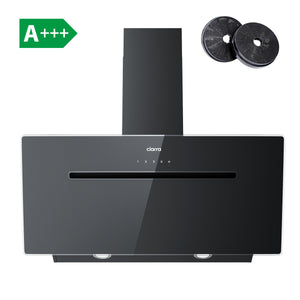 CIARRA 90cm Glass Angled Cooker Hood Booster A+++ Wifi & Touch Control CBCB9736F-B