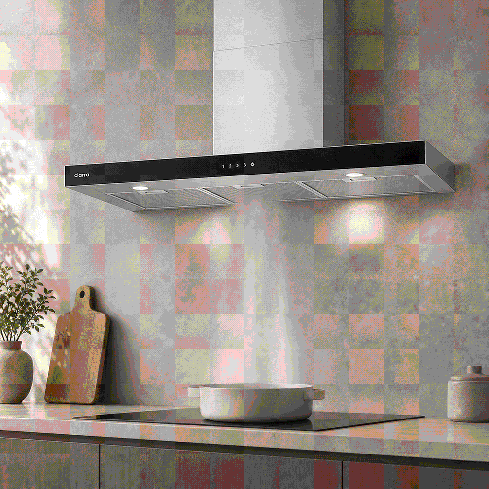 CIARRA 90cm Wall Mount Cooker Hood Wifi & Touch Control CBCS9102-OW