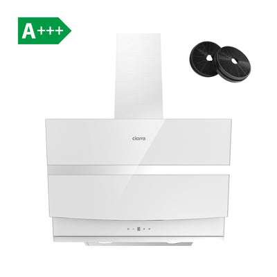CIARRA White Angled Cooker Hood 60cm Touch Control A++ CBCW6736N-OW