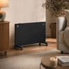 CIARRA 2000W WiFi electric radiator in black with X-shaped aluminium heating element and smart app control