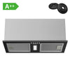 CIARRA black built-in cooker hood, A++ rated, 404m³/h extraction for compact European kitchen