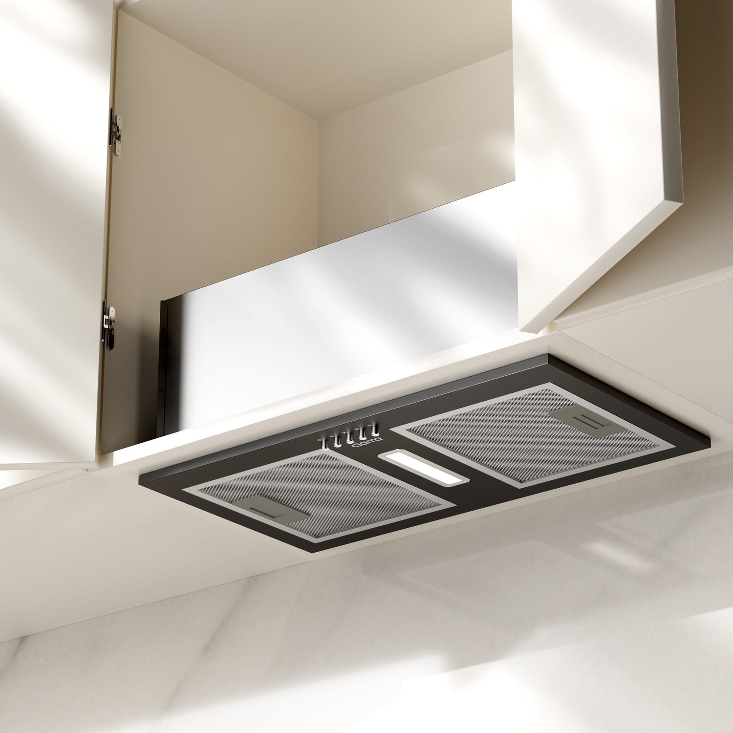 CIARRA A++ black built-in cooker hood with 404m³/h extraction