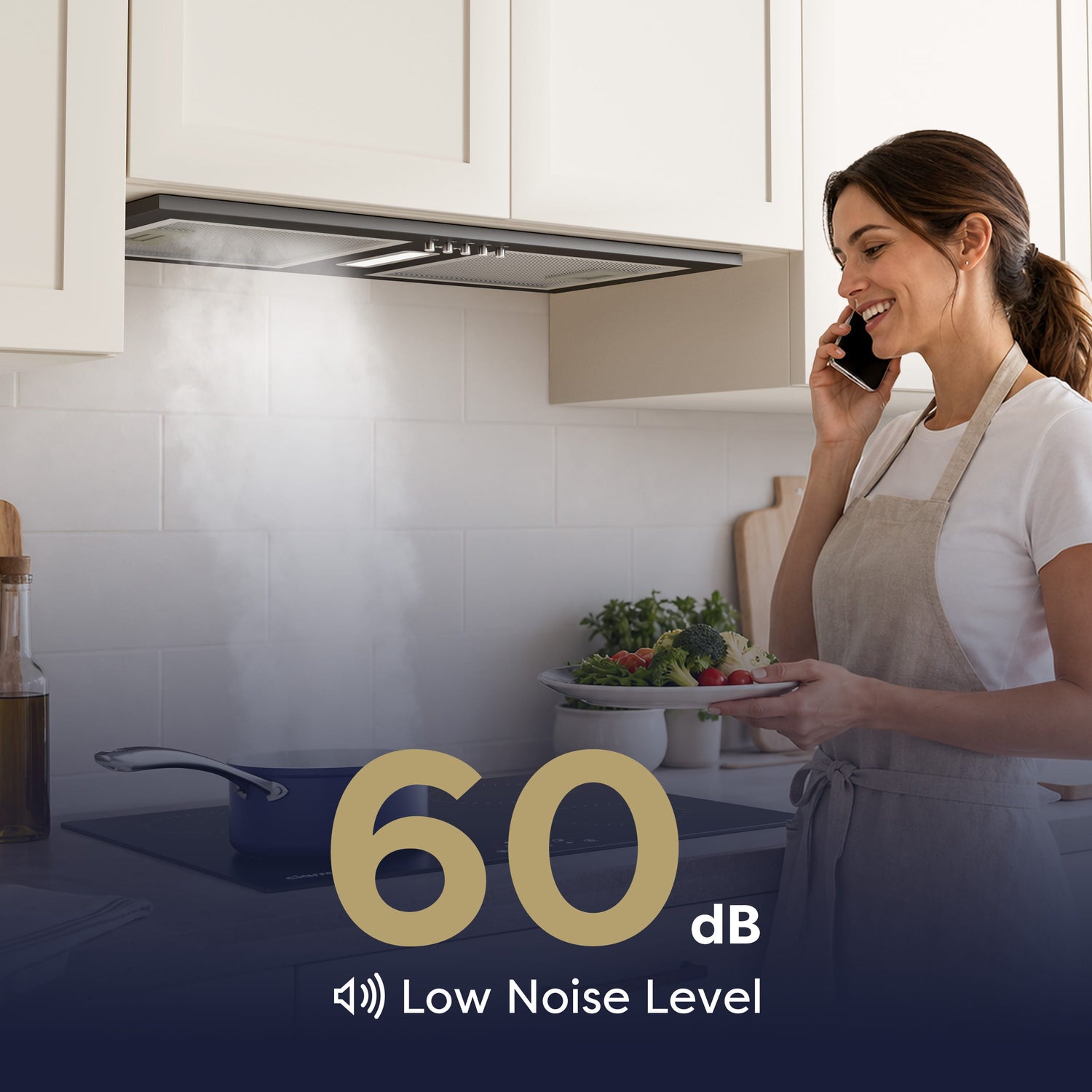 A++ energy-saving CIARRA cooker hood with quiet 60dB operation for daily cooking