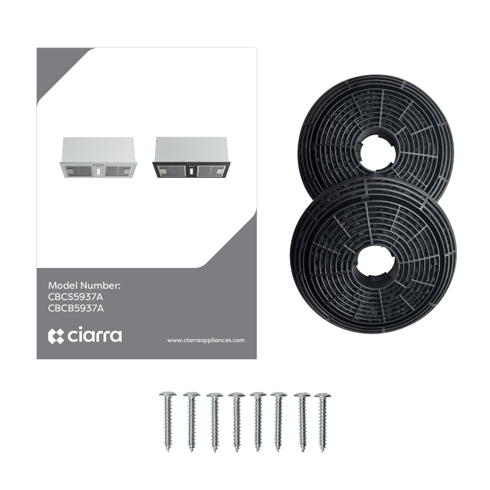 CIARRA cooker hood accessories with filters, duct parts and installation kit