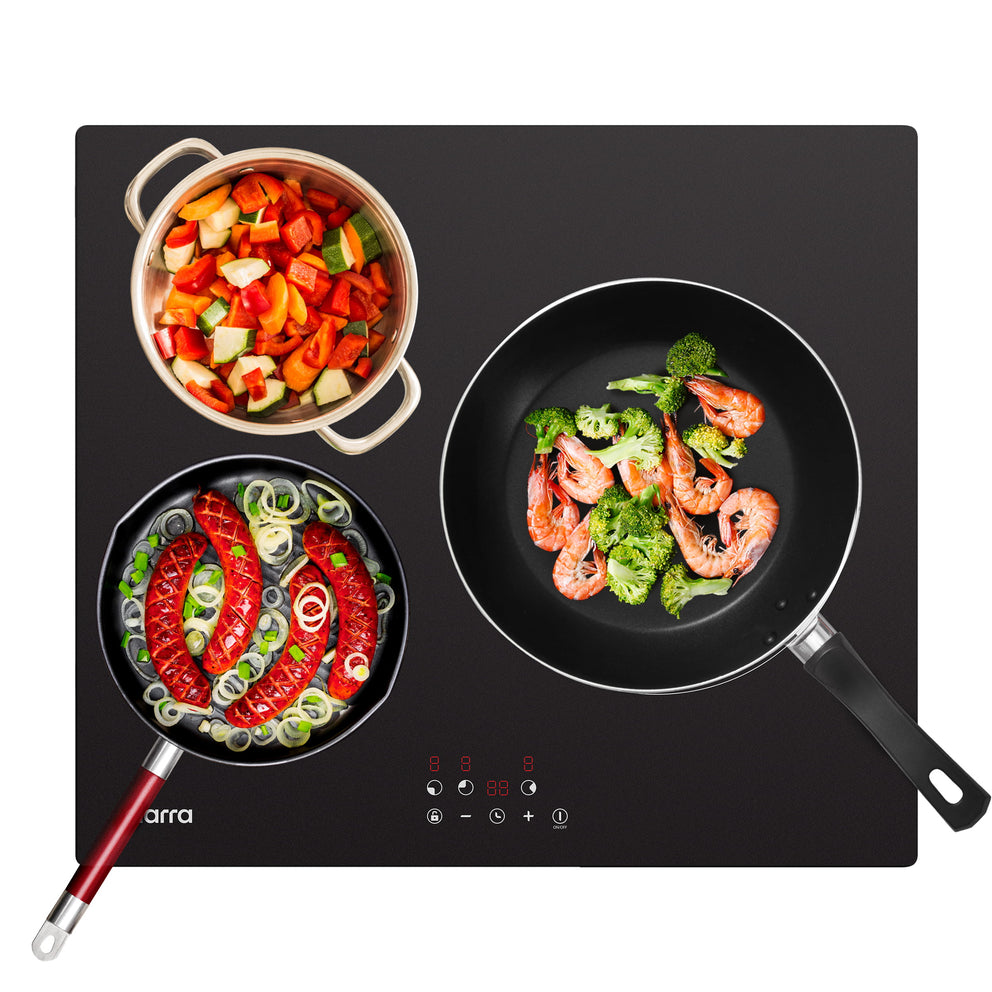 CIARRA 60cm Built-in Induction Hob 3 Zones with Touch Control & Safety Lock CRGBIH3-OW