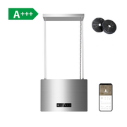 CIARRA 48 cm slimme eilandafzuigkap met wit glas, A+++, 700m³/h, bediening via wifi CBCS4850-OW CBCS4850-OW