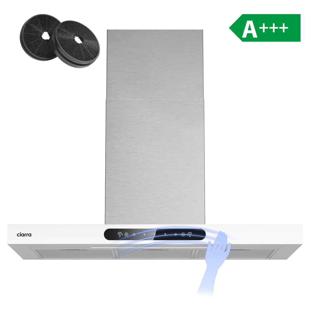 CIARRA 90cm T-Shaped Cooker Hood with Gesture Control, A+++ Energy Rating CBCW9102-W - Ciarra Appliances Global