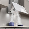 90cm White Frosted Glass Angled Cooker Hood