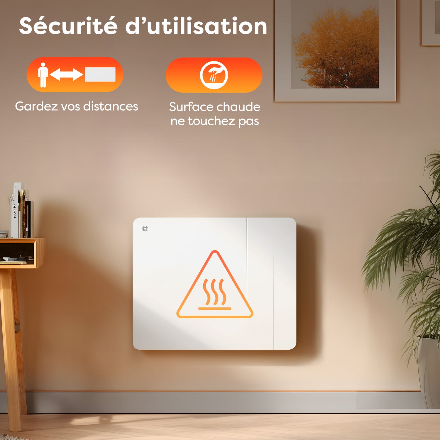 CIARRA Radiateur Électrique Fixé Inertie Sèche Céramique 1000W, pour Salle de Bain ou Chambre 10-15㎡ CBHT10E CIARRA Radiateur Électrique Fixé Inertie Sèche Céramique 1000W, pour Salle de Bain ou Chambre 10-15㎡ CBHT10E