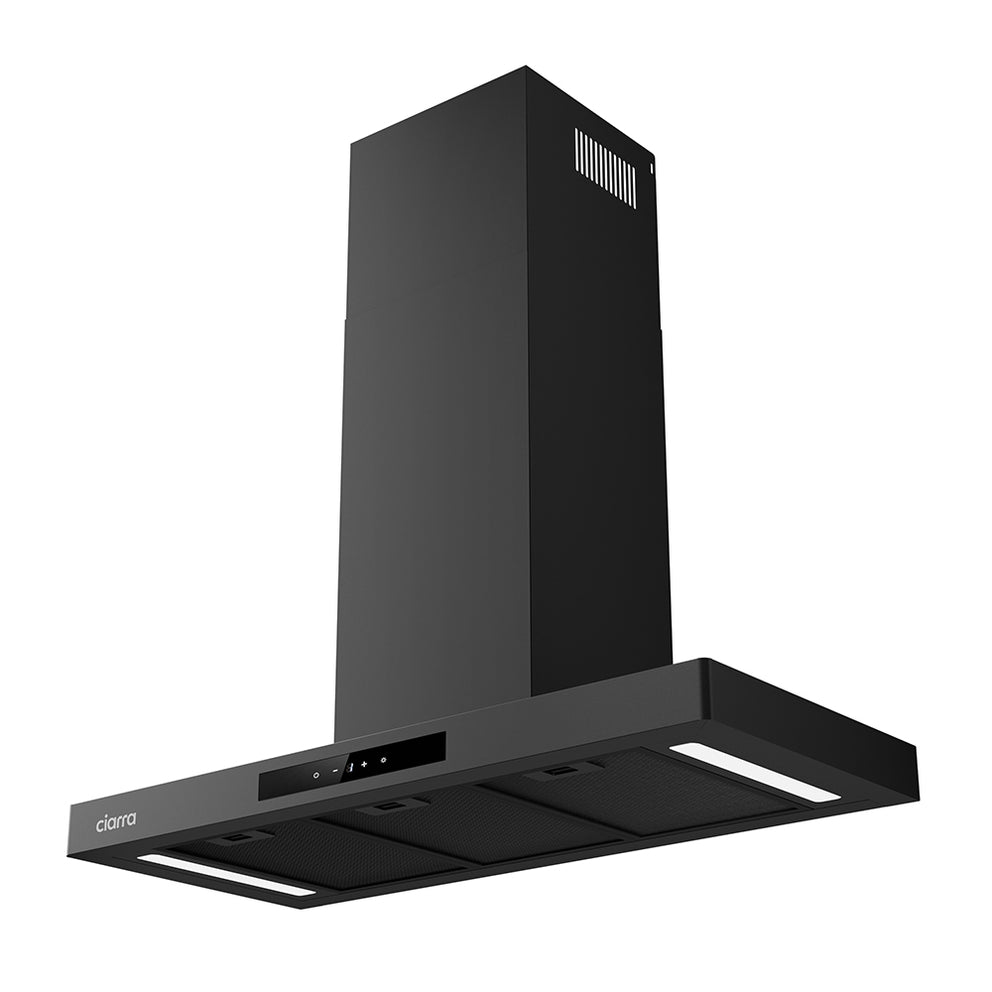 CIARRA 90cm Smart Wall Mount Black Cooker Hood Wifi & Touch Control CBCB9102P-OW