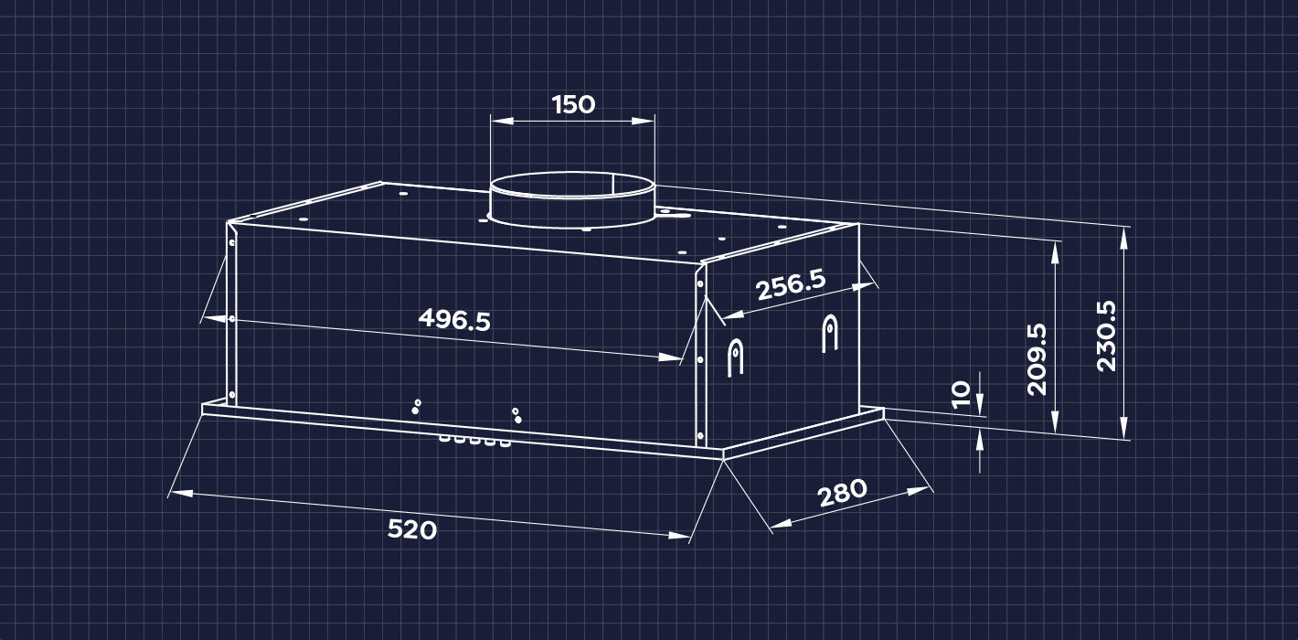 CIARRA 52cm Integrated Cooker Hood