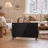 CIARRA 2000W WiFi Electric Radiator in Black with X-shaped Aluminium Heating Element and Castors