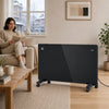 CIARRA 2000W WiFi electric radiator in black with X-shaped aluminium heating element and smart app control