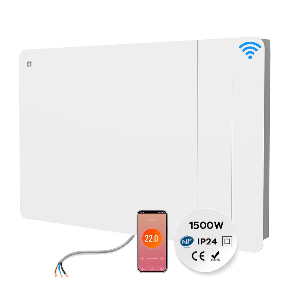 CIARRA 230V WiFi Smart Ceramic Electric Radiator 1000W–2000W Energy Efficient 24/7 Heatingwith thermostat, Storage Heater, IP24, Dual Ceramic & Aluminium Heating Core Wall Mount Electric Heater