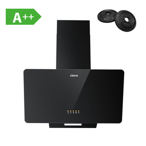 CIARRA 60cm Black Angled Wall Mounted Cooker Hood CBCB6750-B