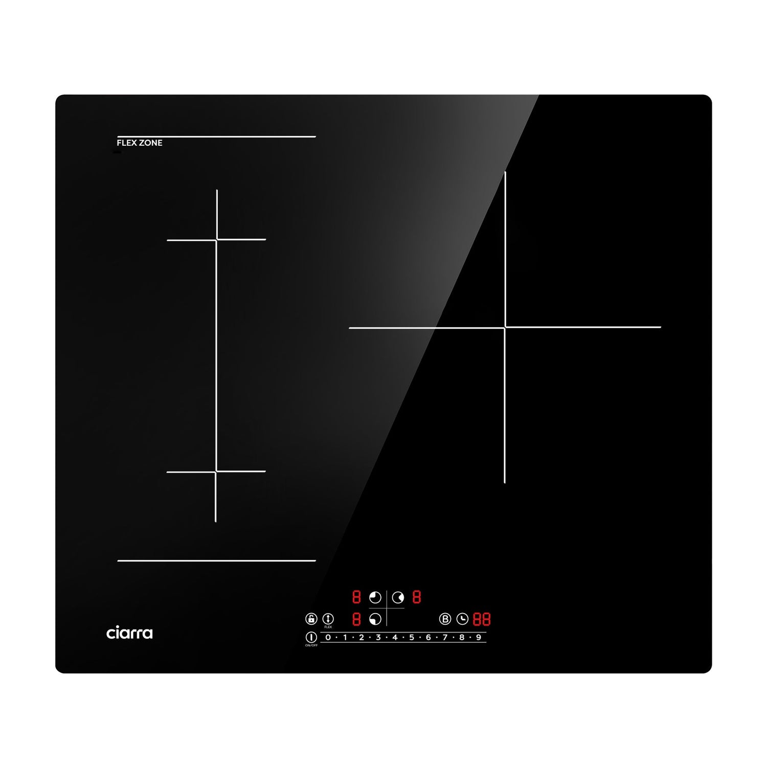 CIARRA 3 Zones Built-in Induction Hob with Boost and FlexZone CBBIH3BF-OW - CIARRA